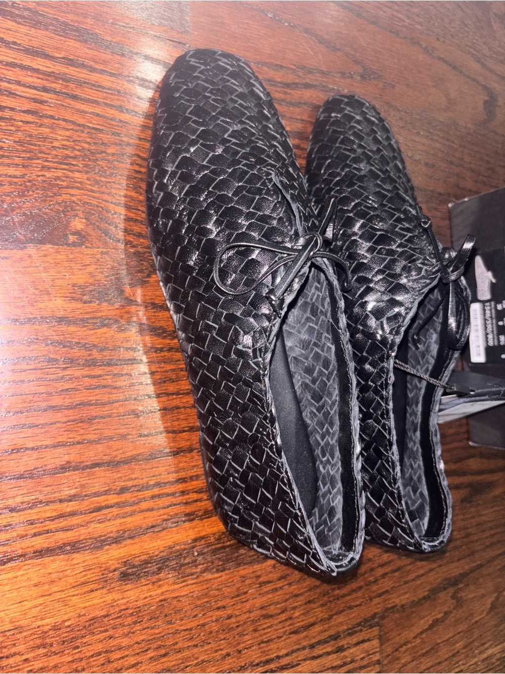 Massimo Dutti Black Woven Leather Ballet Flats - Picture 6 of 13